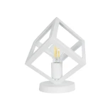 GLOBOSTAR® DISE 203-0273 Μοντέρνο Επιτραπέζιο Φωτιστικό Πορτατίφ με Ντουί 1 x E27 AC 220-240V IP20 - Λευκό - Μ28 x Π28 x Υ29cm