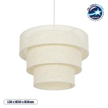 GLOBOSTAR® LEVEL 203-0275 Μοντέρνο Κρεμαστό Φωτιστικό Οροφής με Ντουί 1 x E27 AC 220-240V IP20 - Λευκό - Μ38 x Π38 x Υ30cm