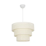 GLOBOSTAR® LEVEL 203-0275 Μοντέρνο Κρεμαστό Φωτιστικό Οροφής με Ντουί 1 x E27 AC 220-240V IP20 - Λευκό - Μ38 x Π38 x Υ30cm