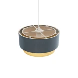 GLOBOSTAR® BIGGIE 204-0094 Μοντέρνο Κρεμαστό Φωτιστικό Οροφής με Ντουί 1 x E27 AC 220-240V IP20 - Μπλε & Μπεζ - Μ30 x Π30 x Υ17cm