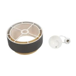 GLOBOSTAR® BIGGIE 204-0095 Μοντέρνο Κρεμαστό Φωτιστικό Οροφής με Ντουί 1 x E27 AC 220-240V IP20 - Γκρι & Μπεζ - Μ30 x Π30 x Υ17cm