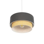 GLOBOSTAR® BIGGIE 204-0095 Μοντέρνο Κρεμαστό Φωτιστικό Οροφής με Ντουί 1 x E27 AC 220-240V IP20 - Γκρι & Μπεζ - Μ30 x Π30 x Υ17cm
