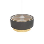 GLOBOSTAR® BIGGIE 204-0095 Μοντέρνο Κρεμαστό Φωτιστικό Οροφής με Ντουί 1 x E27 AC 220-240V IP20 - Γκρι & Μπεζ - Μ30 x Π30 x Υ17cm