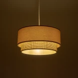 GLOBOSTAR® BIGGIE 204-0096 Μοντέρνο Κρεμαστό Φωτιστικό Οροφής με Ντουί 1 x E27 AC 220-240V IP20 - Μπεζ - Μ30 x Π30 x Υ17cm