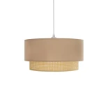 GLOBOSTAR® BIGGIE 204-0096 Μοντέρνο Κρεμαστό Φωτιστικό Οροφής με Ντουί 1 x E27 AC 220-240V IP20 - Μπεζ - Μ30 x Π30 x Υ17cm