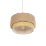 GLOBOSTAR® BIGGIE 204-0096 Μοντέρνο Κρεμαστό Φωτιστικό Οροφής με Ντουί 1 x E27 AC 220-240V IP20 - Μπεζ - Μ30 x Π30 x Υ17cm