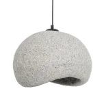 GLOBOSTAR® STONE 204-0123 Μοντέρνο Κρεμαστό Φωτιστικό Οροφής με Ντουί 1 x E27 AC 220-240V IP20 - Γκρι- Μ35 x Π31 x Υ26cm