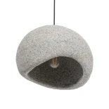 GLOBOSTAR® STONE 204-0123 Μοντέρνο Κρεμαστό Φωτιστικό Οροφής με Ντουί 1 x E27 AC 220-240V IP20 - Γκρι- Μ35 x Π31 x Υ26cm