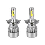 GLOBOSTAR® LEDKITC6 82002 Λάμπα H4 LED 24W/48W 3600lm/7200lm 360° DC 12-24V Αδιάβροχο IP65 Ψυχρό Λευκό 6000K - CREE COB Chip - Μ3.5 x Π3.5 x Υ9.5cm - Πακέτο 2 Τεμαχίων - 1 Χρόνο Εγγύηση