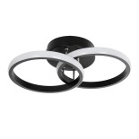 GLOBOSTAR® CORA 61058 Μοντέρνο Φωτιστικό Οροφής LED 18W 1800lm 300° AC 220-240V IP20 Ρυθμιζόμενο Λευκό CCT με On/Off 2700K/4500K/6000K - Lumileds SMD Chip - Μαύρο Ματ - Μ36 x Π20.5 x Υ7cm - 3 Χρόνια Εγγύηση