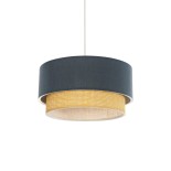 GLOBOSTAR® BIGGIE 204-0094 Μοντέρνο Κρεμαστό Φωτιστικό Οροφής με Ντουί 1 x E27 AC 220-240V IP20 - Μπλε & Μπεζ - Μ30 x Π30 x Υ17cm