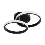 GLOBOSTAR® CORA 61058 Μοντέρνο Φωτιστικό Οροφής LED 18W 1800lm 300° AC 220-240V IP20 Ρυθμιζόμενο Λευκό CCT με On/Off 2700K/4500K/6000K - Lumileds SMD Chip - Μαύρο Ματ - Μ36 x Π20.5 x Υ7cm - 3 Χρόνια Εγγύηση