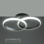 GLOBOSTAR® CORA 61058 Μοντέρνο Φωτιστικό Οροφής LED 18W 1800lm 300° AC 220-240V IP20 Ρυθμιζόμενο Λευκό CCT με On/Off 2700K/4500K/6000K - Lumileds SMD Chip - Μαύρο Ματ - Μ36 x Π20.5 x Υ7cm - 3 Χρόνια Εγγύηση