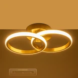 GLOBOSTAR® CORA 61060 Μοντέρνο Φωτιστικό Οροφής LED 18W 1800lm 300° AC 220-240V IP20 Ρυθμιζόμενο Λευκό CCT με On/Off 2700K/4500K/6000K - Lumileds SMD Chip - Σατινέ Χρυσό Βούρτσας - Μ36 x Π20.5 x Υ7cm - 3 Χρόνια Εγγύηση