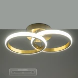 GLOBOSTAR® CORA 61060 Μοντέρνο Φωτιστικό Οροφής LED 18W 1800lm 300° AC 220-240V IP20 Ρυθμιζόμενο Λευκό CCT με On/Off 2700K/4500K/6000K - Lumileds SMD Chip - Σατινέ Χρυσό Βούρτσας - Μ36 x Π20.5 x Υ7cm - 3 Χρόνια Εγγύηση