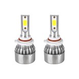 GloboStar® 82006 H10 C6 Line KIT Βασικού Φωτισμού Αυτοκινήτου & Φορτηγού 1st Generation Can-Bus Series LED CREE CXB COB 24W/48W 4800lm/9600lm DC 12V Αδιάβροχο IP65 Ψυχρό Λευκό 6000K