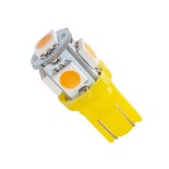 GloboStar® T10 W5W 81054 Λάμπα Αυτοκινήτου LED 5xSMD5050 0.36W 45lm 360° DC 12V IP20 Φ1.2 x Υ2.7cm Πορτοκαλί