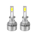 GloboStar® 82000 H1 C6 Line KIT Βασικού Φωτισμού Αυτοκινήτου & Φορτηγού 1st Generation Can-Bus Series LED CREE CXB COB 72W 7600lm DC 8-48V Αδιάβροχο IP65 Ψυχρό Λευκό 6000K