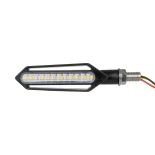 GloboStar® 81756 ΣΕΤ 2 x Φλάς Μοτοσυκλέτας Universal Knife LED SMD 5050 1.2W/2.4W 216lm/432lm DC 12V 2 Λειτουργιών Κόκκινο για Πορείας-Stop & με Τρεχούμενο Εφέ Φωτισμού Πορτοκαλί για Φλας Αδιάβροχα IP65