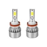 GloboStar® 82008 H16 C6 Line KIT Βασικού Φωτισμού Αυτοκινήτου & Φορτηγού 1st Generation Can-Bus Series LED CREE CXB COB 24W/48W 3600lm/7200lm DC 12-24V Αδιάβροχο IP65 Ψυχρό Λευκό 6000K