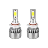 GloboStar® 82010 HB4 9006 C6 Line KIT Βασικού Φωτισμού Αυτοκινήτου & Φορτηγού 1st Generation Can-Bus Series LED CREE CXB COB 24W/48W 4800lm/9600lm DC 12V Αδιάβροχο IP65 Ψυχρό Λευκό 6000K