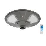 GLOBOSTAR® PARK 90500 Φωτιστικό Κεφαλής Post Top Πλατείας/Πάρκου LED 25W 2000lm 120° με Ενσωματωμένο Φωτοβολταϊκό Panel 6V 20W & Επαναφορτιζόμενη Μπαταρία Li-ion 3.2V 25000mAh με Αισθητήρα Ημέρας-Νύχτας Αδιάβροχο IP65 Ψυχρό Λευκό 6000K - Γκρι Ανθρακί - Μ5