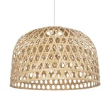 GLOBOSTAR® MANGEA 00717 Boho Κρεμαστό Φωτιστικό Οροφής με Ντουί 1 x E27 AC 220-240V IP20 - Μπεζ - Μ100 x Π100 x Υ59cm