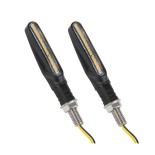 GLOBOSTAR® TURNLIGHT 81754 Φλας Μοτοσυκλέτας LED 1W/2W 110lm/220lm 120° DC 12V Αδιάβροχο IP65 Πορτοκαλί - Μ14 x Π2.3 x Υ1.9cm - Πακέτο 2 Τεμαχίων - 1 Χρόνο Εγγύηση