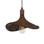 GLOBOSTAR® CUBA 01716 Boho Κρεμαστό Φωτιστικό Οροφής με Ντουί 1 x E27 AC 220-240V IP20 - Καφέ - Μ33 x Π33 x Υ25cm