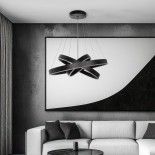 kelvo® VENOM KLV-101-0199-V2 Κρεμαστό Φωτιστικό Οροφής LED 120W 12000lm 120° AC 220-240V IP20 Ρυθμιζόμενο Λευκό CCT με Χειριστήριο από 2700K έως 6000K Dimmable - Lumileds SMD Chip - Μαύρο Ματ - Μ80 x Π80 x Υ80cm - 3 Χρόνια Εγγύηση