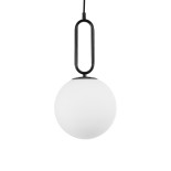 kelvo® BELLISSIMO KLV-101-0373 Κρεμαστό Φωτιστικό Οροφής για Λάμπα με Ντουί E27 AC 220-240V IP20 - Μαύρο Ματ & Λευκό - Μ20 x Π20 x Υ42cm