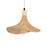 GLOBOSTAR® CUBA 01715 Boho Κρεμαστό Φωτιστικό Οροφής με Ντουί 1 x E27 AC 220-240V IP20 - Μπεζ - Μ33 x Π33 x Υ25cm