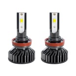 GLOBOSTAR® LEDKITF2 82027 Λάμπα H11 CANbus LED 30W/60W 3500lm/7000lm 360° DC 12-24V Αδιάβροχο IP65 Ψυχρό Λευκό 6000K - CREE COB Chip - Μ4 x Π4 x Υ6.6cm - Πακέτο 2 Τεμαχίων - 2 Χρόνια Εγγύηση