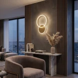 kelvo® VENOM KLV-101-0183-V2 Φωτιστικό Τοίχου / Απλίκα LED 45W 4500lm 360° AC 220-240V IP20 Ρυθμιζόμενο Λευκό CCT με Χειριστήριο από 2700K έως 6000K Dimmable - Lumileds SMD Chip - Χρυσό Πλατίνα - Μ60 x Π40 x Υ7.5cm - 3 Χρόνια Εγγύηση