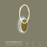 kelvo® VENOM KLV-101-0183-V2 Φωτιστικό Τοίχου / Απλίκα LED 45W 4500lm 360° AC 220-240V IP20 Ρυθμιζόμενο Λευκό CCT με Χειριστήριο από 2700K έως 6000K Dimmable - Lumileds SMD Chip - Χρυσό Πλατίνα - Μ60 x Π40 x Υ7.5cm - 3 Χρόνια Εγγύηση