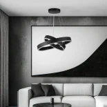 kelvo® VENOM KLV-101-0196-V2 Κρεμαστό Φωτιστικό Οροφής LED 75W 7500lm 120° AC 220-240V IP20 Ρυθμιζόμενο Λευκό CCT με Χειριστήριο από 2700K έως 6000K Dimmable - Lumileds SMD Chip - Μαύρο Ματ - Μ60 x Π60 x Υ40cm - 3 Χρόνια Εγγύηση