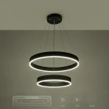 kelvo® VENOM KLV-101-0196-V2 Κρεμαστό Φωτιστικό Οροφής LED 75W 7500lm 120° AC 220-240V IP20 Ρυθμιζόμενο Λευκό CCT με Χειριστήριο από 2700K έως 6000K Dimmable - Lumileds SMD Chip - Μαύρο Ματ - Μ60 x Π60 x Υ40cm - 3 Χρόνια Εγγύηση