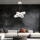 kelvo® VENOM KLV-101-0197-V2 Κρεμαστό Φωτιστικό Οροφής LED 75W 7500lm 120° AC 220-240V IP20 Ρυθμιζόμενο Λευκό CCT με Χειριστήριο από 2700K έως 6000K Dimmable - Lumileds SMD Chip - Λευκό Ματ - Μ60 x Π60 x Υ40cm - 3 Χρόνια Εγγύηση