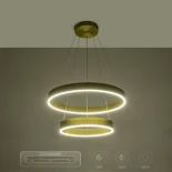 kelvo® VENOM KLV-101-0198-V2 Κρεμαστό Φωτιστικό Οροφής LED 75W 7500lm 120° AC 220-240V IP20 Ρυθμιζόμενο Λευκό CCT με Χειριστήριο από 2700K έως 6000K Dimmable - Lumileds SMD Chip - Χρυσό Πλατίνα - Μ60 x Π60 x Υ40cm - 3 Χρόνια Εγγύηση