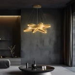 kelvo® VENOM KLV-101-0201-V2 Κρεμαστό Φωτιστικό Οροφής LED 120W 12000lm 120° AC 220-240V IP20 Ρυθμιζόμενο Λευκό CCT με Χειριστήριο από 2700K έως 6000K Dimmable - Lumileds SMD Chip - Χρυσό Πλατίνα - Μ80 x Π80 x Υ80cm - 3 Χρόνια Εγγύηση