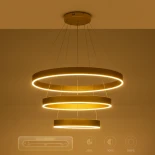 kelvo® VENOM KLV-101-0201-V2 Κρεμαστό Φωτιστικό Οροφής LED 120W 12000lm 120° AC 220-240V IP20 Ρυθμιζόμενο Λευκό CCT με Χειριστήριο από 2700K έως 6000K Dimmable - Lumileds SMD Chip - Χρυσό Πλατίνα - Μ80 x Π80 x Υ80cm - 3 Χρόνια Εγγύηση