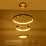 kelvo® NEMESIS KLV-101-0219-V2 Κρεμαστό Φωτιστικό Οροφής LED 100W 10000lm 180° AC 220-240V IP20 Ρυθμιζόμενο Λευκό CCT με Χειριστήριο από 2700K έως 6000K Dimmable - Lumileds SMD Chip - Χρυσό Πλατίνα - Μ60 x Π60 x Υ60cm - 3 Χρόνια Εγγύηση