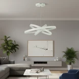 kelvo® NEMESIS KLV-101-0221-V2 Κρεμαστό Φωτιστικό Οροφής LED 120W 12000lm 180° AC 220-240V IP20 Ρυθμιζόμενο Λευκό CCT με Χειριστήριο από 2700K έως 6000K Dimmable - Lumileds SMD Chip - Λευκό Ματ - Μ80 x Π80 x Υ80cm - 3 Χρόνια Εγγύηση