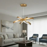 kelvo® NEMESIS KLV-101-0222-V2 Κρεμαστό Φωτιστικό Οροφής LED 120W 12000lm 180° AC 220-240V IP20 Ρυθμιζόμενο Λευκό CCT με Χειριστήριο από 2700K έως 6000K Dimmable - Lumileds SMD Chip - Χρυσό Πλατίνα - Μ80 x Π80 x Υ80cm - 3 Χρόνια Εγγύηση