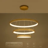 kelvo® NEMESIS KLV-101-0222-V2 Κρεμαστό Φωτιστικό Οροφής LED 120W 12000lm 180° AC 220-240V IP20 Ρυθμιζόμενο Λευκό CCT με Χειριστήριο από 2700K έως 6000K Dimmable - Lumileds SMD Chip - Χρυσό Πλατίνα - Μ80 x Π80 x Υ80cm - 3 Χρόνια Εγγύηση