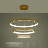 kelvo® NEMESIS KLV-101-0222-V2 Κρεμαστό Φωτιστικό Οροφής LED 120W 12000lm 180° AC 220-240V IP20 Ρυθμιζόμενο Λευκό CCT με Χειριστήριο από 2700K έως 6000K Dimmable - Lumileds SMD Chip - Χρυσό Πλατίνα - Μ80 x Π80 x Υ80cm - 3 Χρόνια Εγγύηση