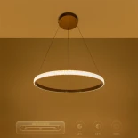 kelvo® DIAMOND KLV-101-0230 Κρεμαστό Φωτιστικό Οροφής LED 45W 4500lm 180° AC 220-240V IP20 Ρυθμιζόμενο Λευκό CCT με Χειριστήριο από 2700K έως 6000K Dimmable - Lumileds SMD Chip - Χρυσό Πλατίνα - Μ60 x Π60 x Υ3cm - 3 Χρόνια Εγγύηση