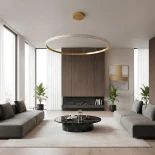 kelvo® DIAMOND KLV-101-0232 Κρεμαστό Φωτιστικό Οροφής LED 67W 6700lm 180° AC 220-240V IP20 Ρυθμιζόμενο Λευκό CCT με Χειριστήριο από 2700K έως 6000K Dimmable - Lumileds SMD Chip - Χρυσό Πλατίνα - Μ80 x Π80 x Υ3cm - 3 Χρόνια Εγγύηση