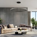 kelvo® DIAMOND KLV-101-0233 Κρεμαστό Φωτιστικό Οροφής LED 75W 7500lm 180° AC 220-240V IP20 Ρυθμιζόμενο Λευκό CCT με Χειριστήριο από 2700K έως 6000K Dimmable - Lumileds SMD Chip - Μαύρο Ματ - Μ100 x Π100 x Υ3cm - 3 Χρόνια Εγγύηση