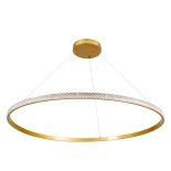 kelvo® DIAMOND KLV-101-0234 Κρεμαστό Φωτιστικό Οροφής LED 75W 7500lm 180° AC 220-240V IP20 Ρυθμιζόμενο Λευκό CCT με Χειριστήριο από 2700K έως 6000K Dimmable - Lumileds SMD Chip - Χρυσό Πλατίνα - Μ100 x Π100 x Υ3cm - 3 Χρόνια Εγγύηση